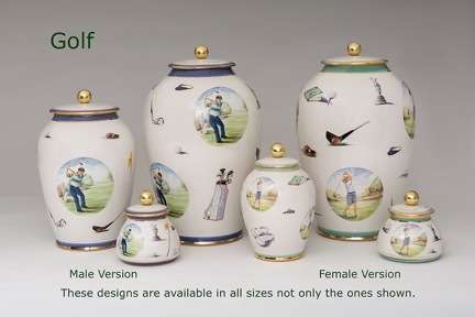 Golf - Pottery Ashes Urn