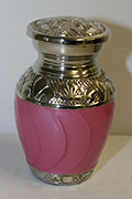 Pink & Silver Brass Keepsake Urn