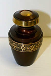 Enamel Red Brass Keepsake Urn