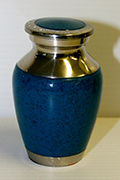 Blue & Gold Brass Keepsake Urn