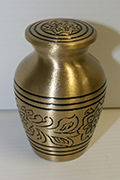 Roman V Brass Metal Token Cremation Urn