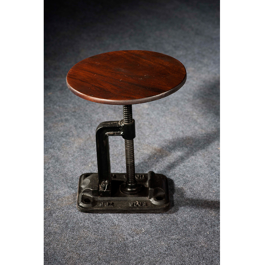 Industrial Wooden Stool - Wood & Metal, 16x16x16 inches, Brown | Durable, Stylish, Stable, Easy Assembly