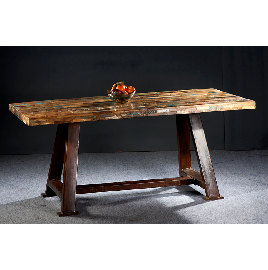 Industrial Table - Wood And Metal, 72x36x30 Inches, Brown | Durable, Stylish, Spacious, Stable, Sealed Finish