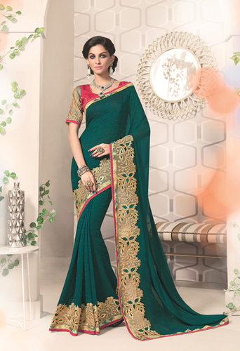 Designer Fancy Embroderied Saree