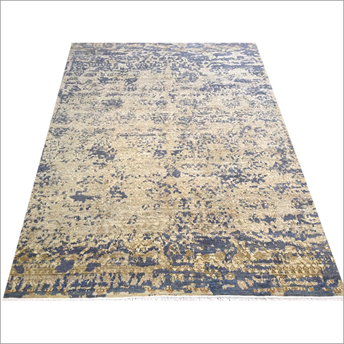 Transitional Blue & Beige Hand Knotted
