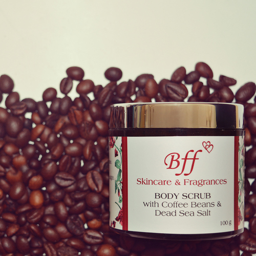 Body Scrub - 100g | Coffee Beans & Dead Sea Salt, Anti-Wrinkles, Deep Cleansing, Instant Glow, Moisturizes, Skin Brightening, Tan Removing