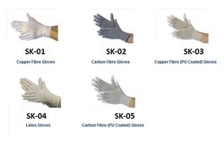 Copper Fibre (PU Coated) Gloves - Nylon Material Anti-Static | Safety in Electronic and Industrial Applications Keeps Hands Clean