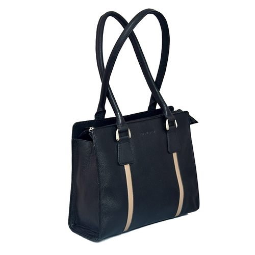 Rivory Bros Women, Girls Black Genuine Leather Hand Bag