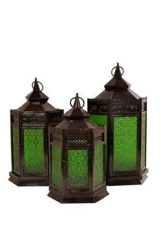 Iron Lamp Vase with Glass