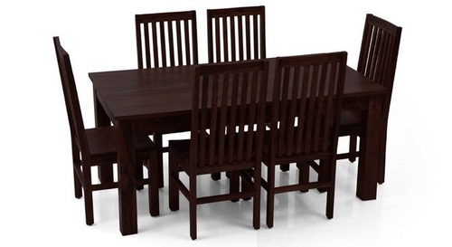 Wooden Dining Set with Dark Polish