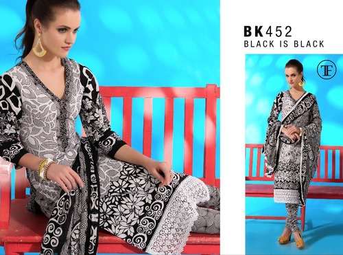 Black Special Printed Cotton Suits