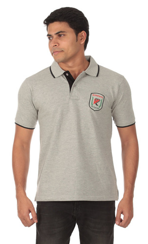 Solid Polo T-shirt Grey Melange