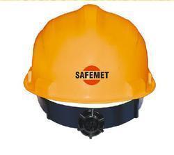 Safety Helmet - HDPE Material, Size 53-60 cm, Yellow Color | 4-Point Chin Strap, Adjustable, Suitable for Safety Applications Up to 45Â°C