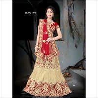 Fancy Ghagra Choli - Net Fabric, Multiple Sizes, Beige Color | Elegant Design, Detailed Embroidery, Comfortable Fit, Light Weight Festive Attire