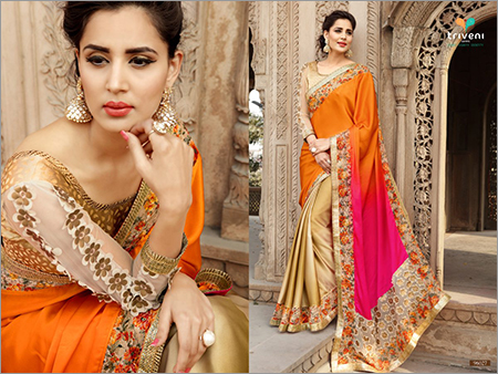 Heavy Work Synthetic Sarees