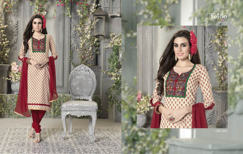 Geetanjali Cotton Embroidered Unstitched Suits