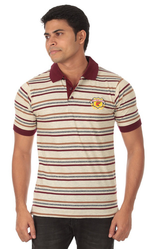 Striped Polo T-Shirt - Multicoloured Stripes