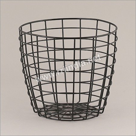 Powder Coated Steel Wire Basket Black