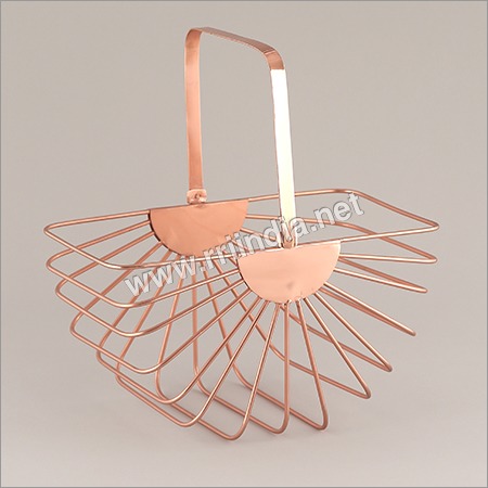 Copper Plated Steel Semi Basket Size: 10" * 12" (W*H)