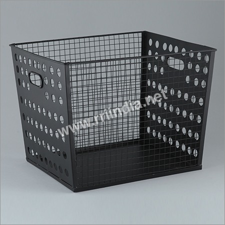 Black Iron & Powder Coated Vintage Storage Basket