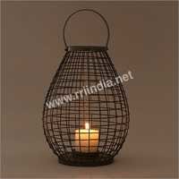 Black Wire Hurricane Lantern