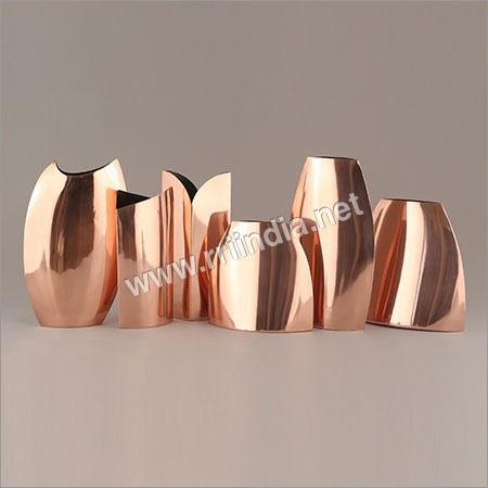 Steel Vase In Copper Finish Height: 13.5 Inch (In)