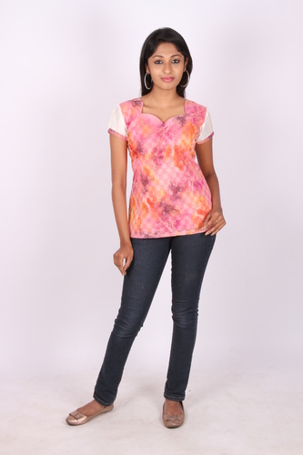 Mutli Colored Digital Printed Cotton Short Tops