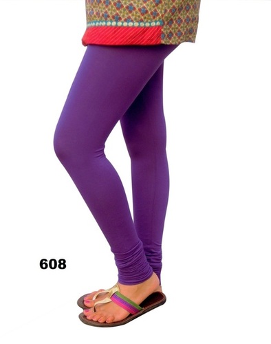Casual Leggings - Cotton Lycra, XL XXL, Purple | Soft Fabric, Stretchy Fit, Comfortable Wear