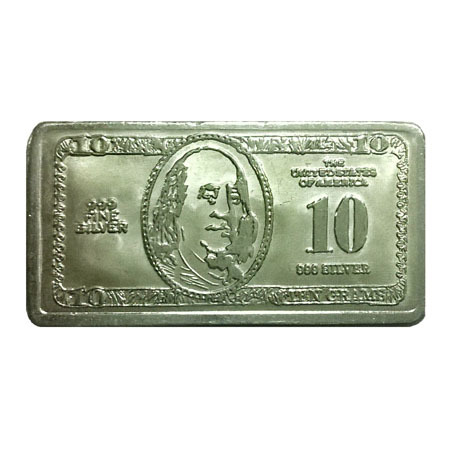 10 Gm Dollar Silver Coin