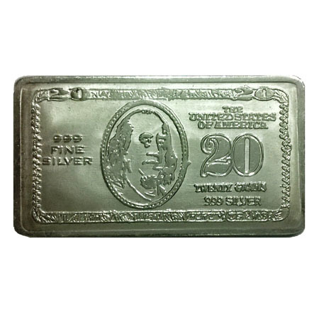 20 Gm Dollar Silver Coin