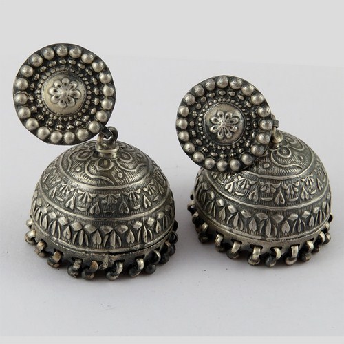 This Is Not The End !! Oxidized Plain Silver 925 Sterling Silver Earring