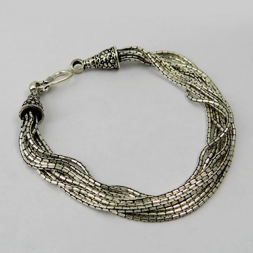 Bunch Of Chains !! Oxidized 925 Sterling Silver Bracelet