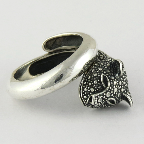 Amazing Leopard Oxidized 925 Sterling Silver Ring - 925 Sterling Silver, Free Size | Leopard Design, Oxidized Finish, Wholesale Available