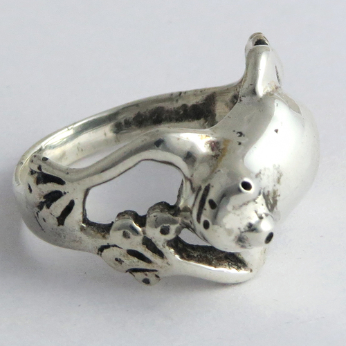 New Oxidized Frog Style 925 Sterling Silver Ring