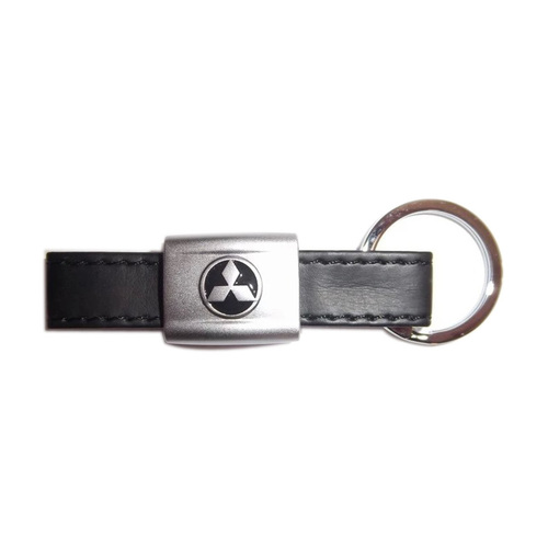 Metal and Leather Keychain