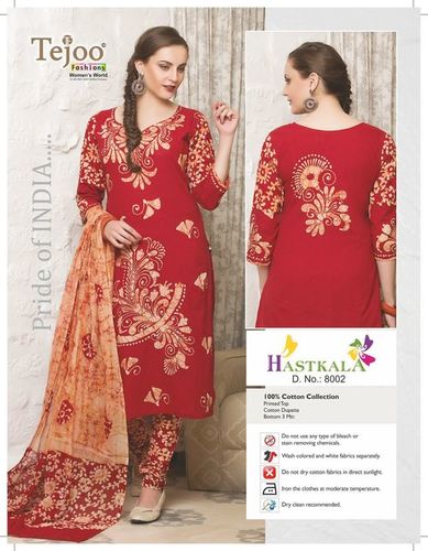 Hastkala Cotton Unstitched Batik Print Suits-02