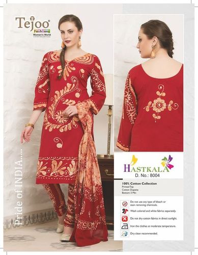Hastkala Cotton Unstitched Batik Print Suits-04