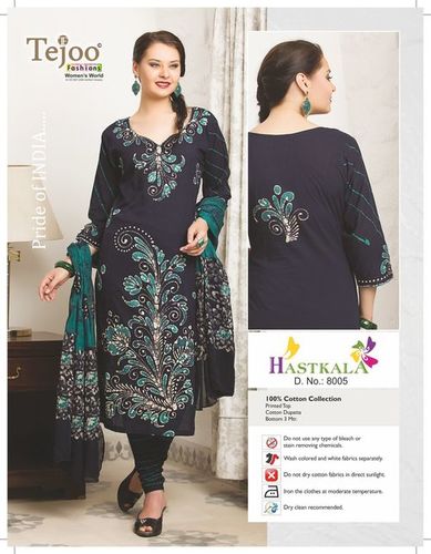 Hastkala Cotton Unstitched Batik Print Suits-05
