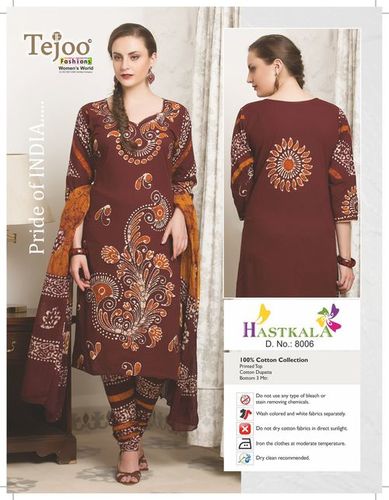 Hastkala Cotton Unstitched Batik Print Suits-06