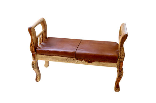 Leather 2 Seater Bench