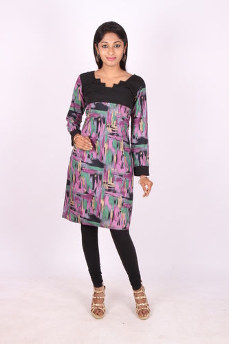 Multi Colored Empire Cut Cotton Kurta
