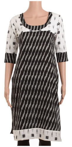 Classic White and Black Empire Cut kurti
