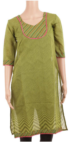 Moss Green Cotton Kurti