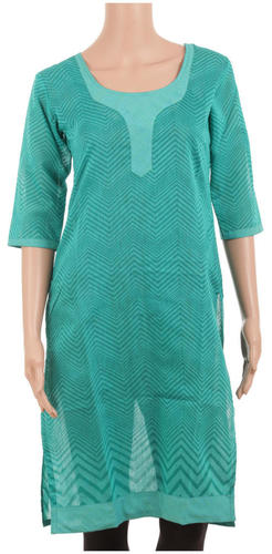 Fern Green Cotton Kurti
