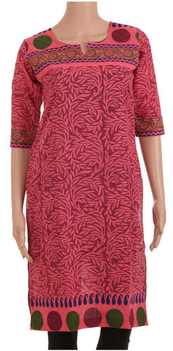 Pink Printed Kurta