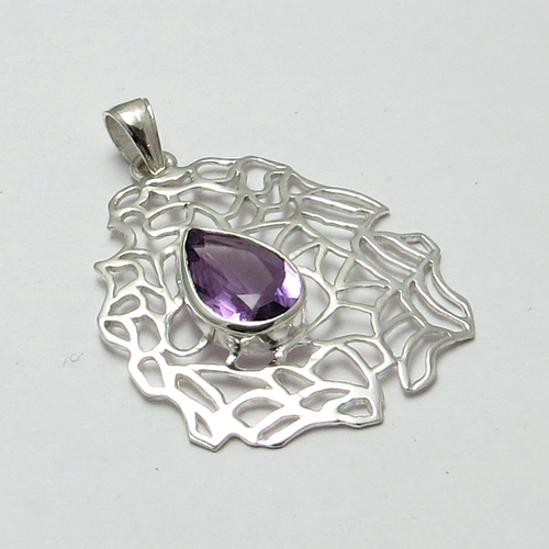 SunShine Purple Amethyst 925 Sterling Silver Pendant
