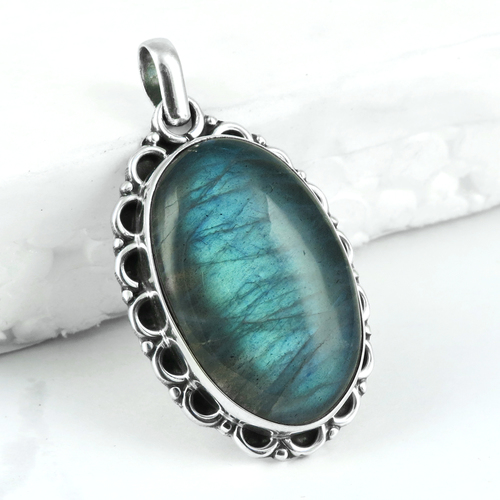 Weaving Light !! Labradorite 925 Sterling Silver Pendant