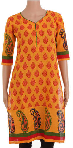 Yellow Ethnic Printed Kurta