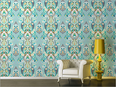 Wallpapered Yuyu - Vinyl, 53cm Width, Teal | Stylish Geometric Pattern, Easy Application, Washable