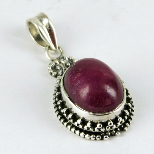 Outstanding Beauty Of Pink Ruby 925 Sterling Silver Pendant